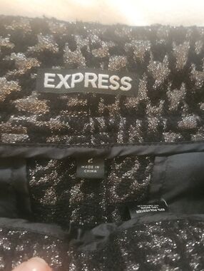 Wool Shorts Express  High-Waist Metallic hounds tooth wool amazing Fall
